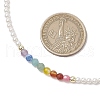 3mm Round Chakra Gemstone & Shell Pearl Beaded Necklaces for Women NJEW-JN05190-3