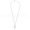 Brass Micro Pave Cleal Cubic Zirconia Pendant Necklaces NJEW-M211-03D-P-5