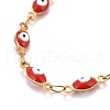 Enamel Horse Eye Link Chains Bracelet BJEW-P271-05G-02-2