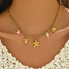 Ocean Elegant Stainless Steel Starfish Shell Shape Pendant Necklaces for Women WB2841-1