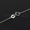 Anti-Tarnish Trendy Unisex Rhodium Plated 925 Sterling Silver Cable Chains Necklaces STER-M034-A-07-1