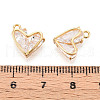 Brass Micro Pave Cubic Zirconia Charms KK-N263-59G-3