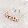 304 Stainless Steel Rhinestone Stud Earrings & Pendant Necklaces Sets FS-WG95951-08-1