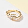 Brass Micro Pave Cubic Zirconia with Shell Cuff Rings RJEW-Z101-02G-2