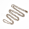 Brass Coated Iron Figaro Chain Necklace Making MAK-T006-03R-1