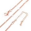 Brass Curb Chains Necklaces for Women NJEW-D302-09RG-2