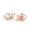 Brass Micro Pave Cubic Zirconia Charms Link Connectors ZIRC-K086-27LG-2