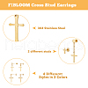 FIBLOOM 24Pcs 12 Style Stainless Steel Cross Stud Earrings with 304 Stainless Steel Pins for Women Men EJEW-FI0002-06-3