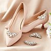 ARRICRAFT 4Pcs 2 Colors Detachable Alloy Rhinestone Shoe Buckle Clips FIND-AR0005-05-4
