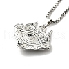 Alloy Skull with Plastic Dragon Eye Pendant Necklace NJEW-B084-01A-3
