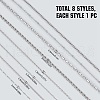 SUNNYCLUE 8Pcs 8 Styles 304 Stainless Steel Chain Necklaces Set NJEW-SC0001-07-2