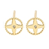 925 Sterling Silver Micro Pave Clear Cubic Zirconia Stud Earrings for Women EJEW-F342-05G-1