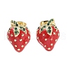Brass Enamel Stud Earrings EJEW-Q017-04G-4