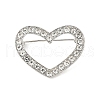 Heart Zinc Alloy Rhinestone Brooches for Backpack Clothes JEWB-R069-01P-1