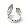Non-Tarnish 304 Stainless Steel Twist Flat Open Cuff Ring for Women RJEW-E063-28P-3