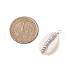 6Pcs 6 Styles Natural Cowrie Shell & Glass Seed Beads Pendants PALLOY-JF02759-06-2