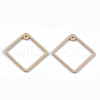 Spray Painted Alloy Open Back Bezel Pendants PALLOY-S131-05C-2