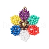 Seed Beads Beaded Charms PALLOY-MZ00337-1