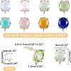 SUPERFINDINGS 16Pcs 8 Colors Brass Glass Stud Earring Findings DIY-FH0004-50-2