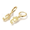 Brass Clear Cubic Zirconia Hoop Earrings EJEW-M045-01G-2