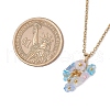 8Pcs 8 Colors Frosted Transparent Acrylic Flower Pendant Necklaces NJEW-JN05231-3