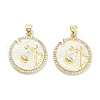 Brass Micro Pave Clear Cubic Zirconia Pendants KK-L213-010G-12-1