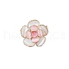 Camellia Flower Alloy & Cat Eye Brooches for Backpack Clothes PW-WGAB4DF-02-3
