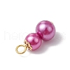 Spray Painted ABS Plastic Imitation Pearl Pendants PALLOY-JF03545-02-5