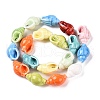 Handmade Printed Porcelain Beads Strand PORC-T133-01M-2