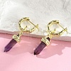 Natural Amethyst Hoop Earrings EJEW-P306-01G-10-3