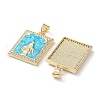 Rack Plating Brass Micro Pave Clear Cubic Zirconia Pendants KK-C041-06E-G-2