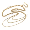 304 Stainless Steel 3 Layer Chain Necklaces for Women NJEW-Q027-01G-2