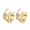 Rack Plating Brass Micro Pave Cubic Zirconia Cuff Earring EJEW-C086-07G-1