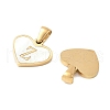 304 Stainless Steel Pave Natural White Shell Heart with Initial Slice Pendants STAS-R168-25G-Z-2