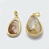 Natural Rutilated Quartz Pendants G-P380-30G-2