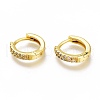 Brass Micro Pave Clear Cubic Zirconia Huggie Hoop Earrings ZIRC-H102-07G-1