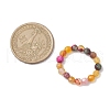 Dyed & Heated Round Natural Agate Beads Stretch Rings for Women RJEW-JR00694-3