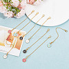 Flat Round with Letter A Alloy Enamel Pendant Decoration HJEW-AB00704-4