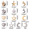 SUNNYCLUE 304 Stainless Steel Stamping Blank Tag Pendants STAS-SC0001-09-2