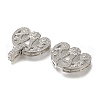 Rack Plating Flower Brass Micro Pave Clear Cubic Zirconia Fold Over Clasps KK-H512-07P-2