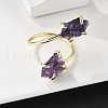 Natural Amethyst Cuff Rings RJEW-B122-02G-03-2