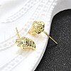 Brass Stud Earrings EJEW-H157-01G-02-3
