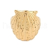 304 Stainless Steel Shell Shape Open Cuff Ring for Women RJEW-Z037-01G-2