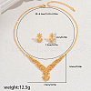 Elegant Alloy Hollow Flower Earrings & Necklace Sets for Women Wedding Party QM2403-5