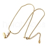 304 Stainless Steel & Glass Pearl Heart Pendant Necklaces for Women NJEW-U045-05G-2
