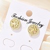 Brass Micro Pave Clear Cubic Zirconia Stud Earrings EJEW-P303-01B-G-1