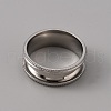 201 Stainless Steel Grooved Finger Ring Settings STAS-WH0027-26D-P-2