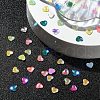 60Pcs 10 Colors Heart Translucent Glass Cabochons MRMJ-YW0002-003-2