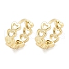 Hollow Heart Brass Hoop Earrings EJEW-Z102-17G-4