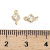 10Pcs Brass Crystal Rhinestone Connector Charms KK-V006-04G-03-4